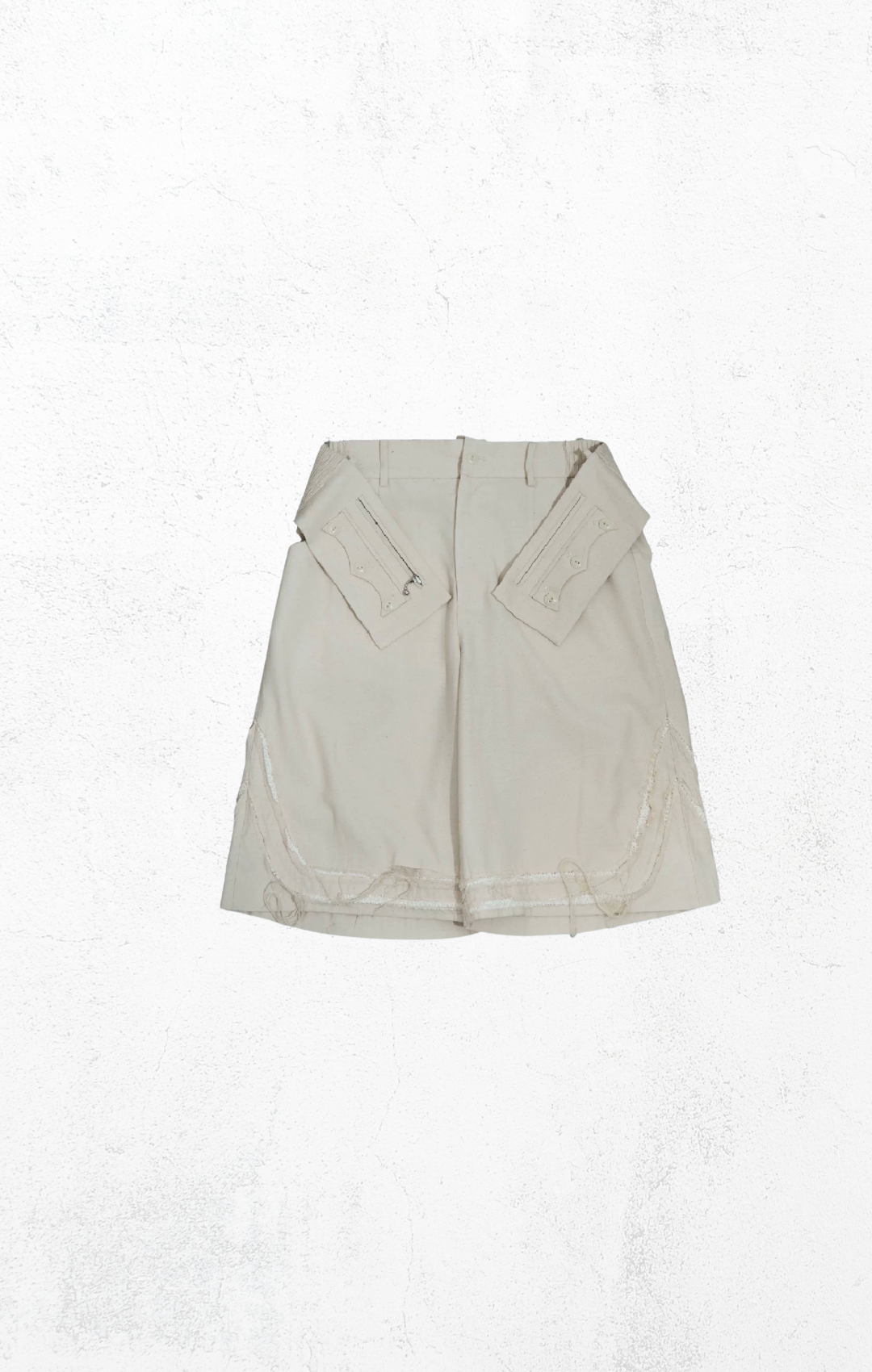 KidA in my Opinion 25ss | Damaged Frings Shorts Almond