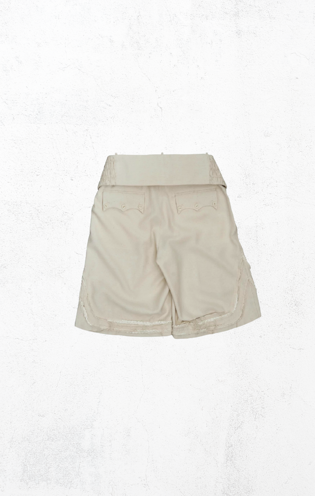 KidA in my Opinion 25ss | Damaged Frings Shorts Almond