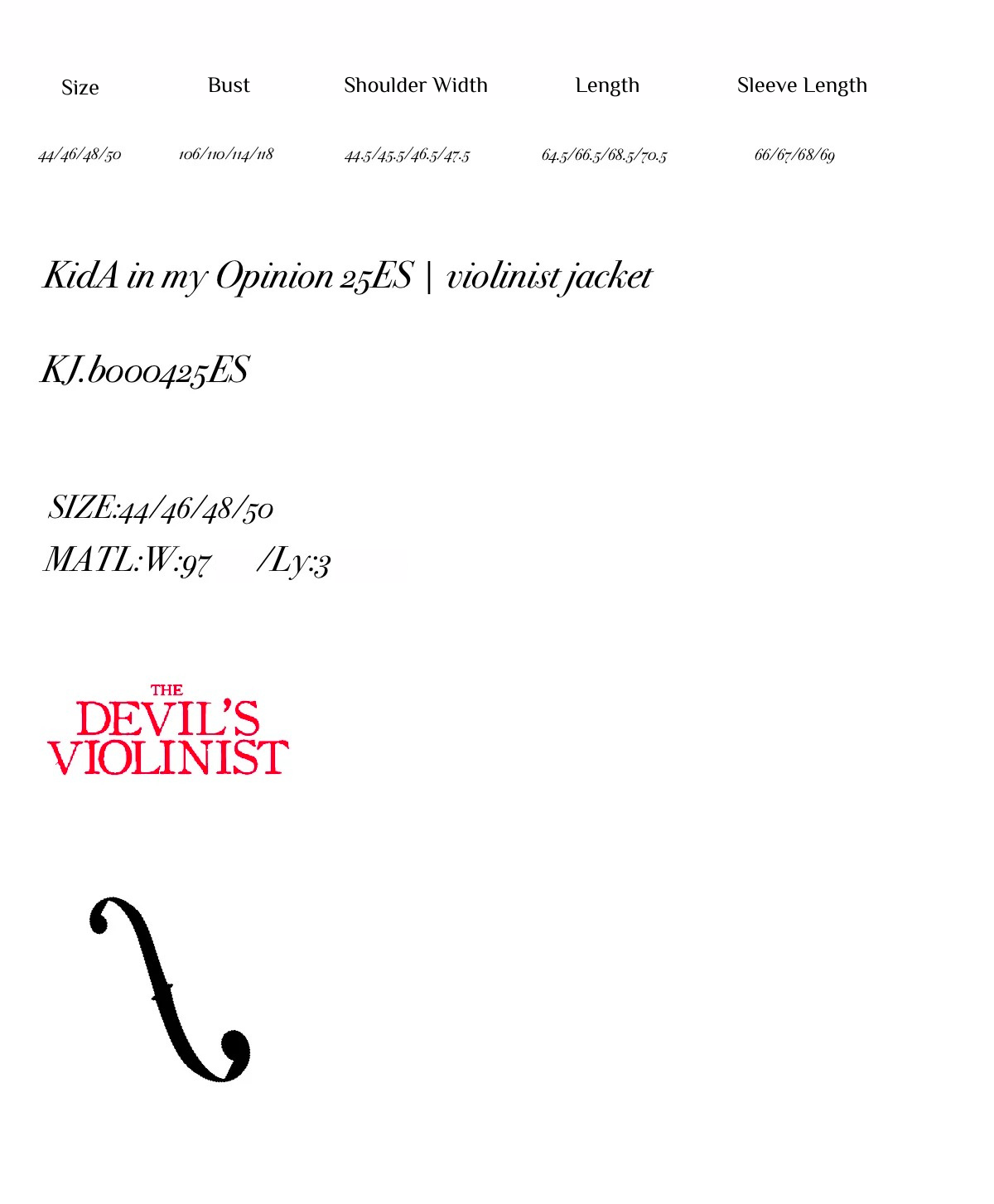 KidA in my Opinion 25ES | violinist jacket